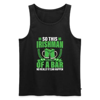 Journée de la Saint-Patrick irlandaise Drôle de la Saint-Patrick - Débardeur bio Premium Homme - noir - Devant - Michal (187cm)
