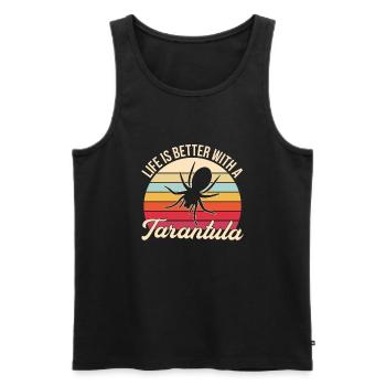 Spinnennetz Vogelspinne Spinnentier Spinnenliebhaber - Männer Premium Bio Tank Top - Schwarz - Vorne - AI Model Male 178 light (178cm)