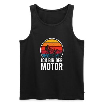 Ich Bin Der Motor Fahrrad Radfahrer Mountainbike - Männer Premium Bio Tank Top - Schwarz - Vorne - Michal (187cm)