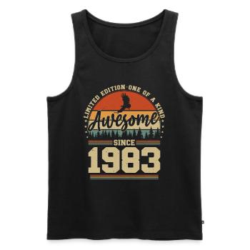 Vintage 1983 Birthday - Awesome since 1983 - Men's Premium Organic Tank Top - black - Front - Michal (187cm)