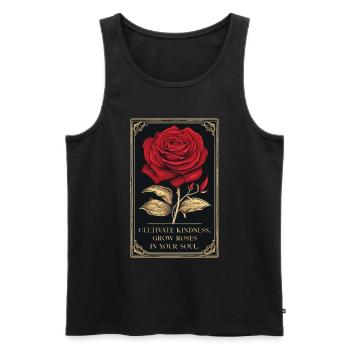 Cultivated Kindness Rose Vintage Graphic - Men's Premium Organic Tank Top - black - Front - Michal (187cm)