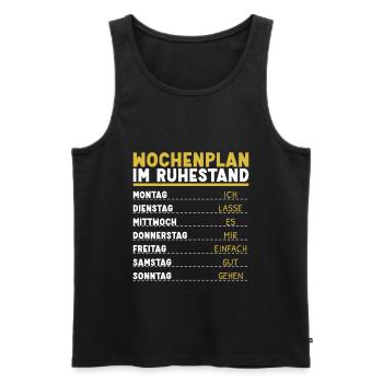 Wochenplan Rentner Ruhestand Personalisierbar Opa - Männer Premium Bio Tank Top - Schwarz - Vorne - Michal (187cm)