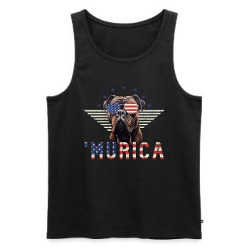 Mastiff Sunglasses Murica America Gift - Men's Premium Organic Tank Top - black - Front - AI Model Male 178 light (178cm)