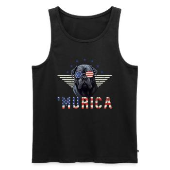Mastiff Sunglasses Murica America Gift - Men's Premium Organic Tank Top - black - Front - AI Model Male 178 light (178cm)