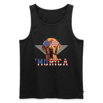 Rhodesian Ridgeback Sunglasses Murica Flag - Men's Premium Organic Tank Top - black - Front - AI Model Male 178 light (178cm)