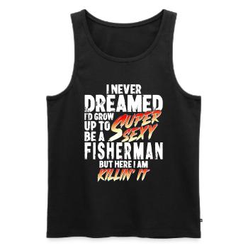 Super Sexy pêcheur pêche cadeau pêcheur - Débardeur bio Premium Homme - noir - Devant - Michal (187cm)