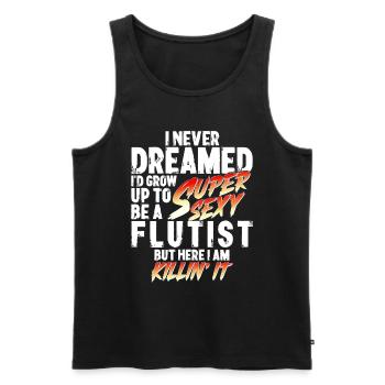 Super Sexy flûte flûte flûte à bec cadeau - Débardeur bio Premium Homme - noir - Devant - Michal (187cm)