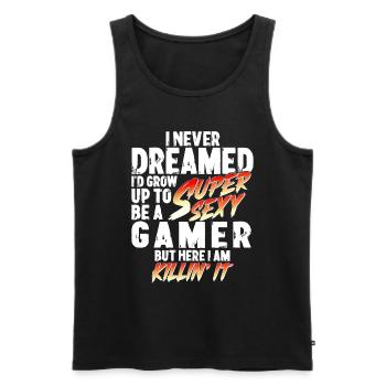 Super Sexy Gamer Gaming Pc Geschenk Zocken - Männer Premium Bio Tank Top - Schwarz - Vorne - Michal (187cm)