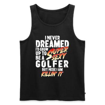 Super Sexy Golfeur Golfeur Cadeau Golf - Débardeur bio Premium Homme - noir - Devant - Michal (187cm)