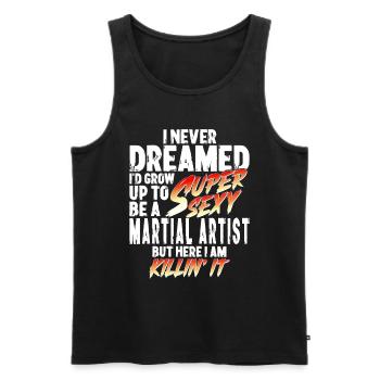 Super Sexy Martial Artist Martial Arts Gift MMA - Men's Premium Organic Tank Top - black - Front - Michal (187cm)