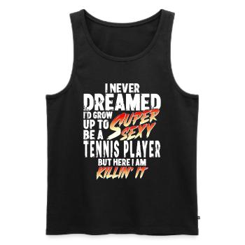 Super Sexy Joueur De Tennis Tennis Cadeau Retour - Débardeur bio Premium Homme - noir - Devant - Michal (187cm)
