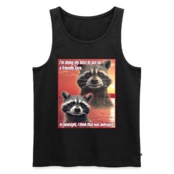 Funny Raccoon Meme Trash Panda Gift - Men's Premium Organic Tank Top - black - Front - Michal (187cm)