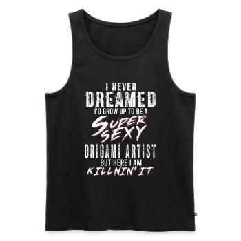Super Sexy Origami Artist Paper Artist Gift - Men's Premium Organic Tank Top - black - Front - Michal (187cm)