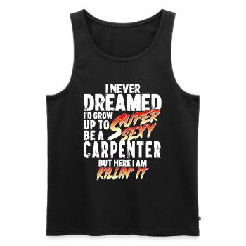 Super Sexy charpentier charpentier cadeau Artisan - Débardeur bio Premium Homme - noir - Devant - Michal (187cm)