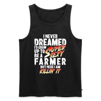 Super Sexy fermier agriculture cadeau agriculteur - Débardeur bio Premium Homme - noir - Devant - Michal (187cm)