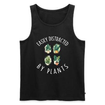 Facilement distrait par les plantes Garten Pflanzen - Débardeur bio Premium Homme - noir - Devant - AI Model Male 178 light (178cm)