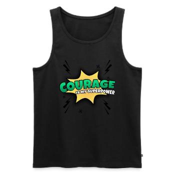 Le courage est mon trait de caractère de superpouvoir - Débardeur bio Premium Homme - noir - Devant - Michal (187cm)