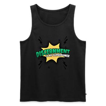 Judgement is my superpower trait - Men's Premium Organic Tank Top - black - Front - AI Model Male 178 light (178cm)