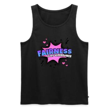 Fairness is my superpower trait - Men's Premium Organic Tank Top - black - Front - AI Model Male 178 light (178cm)