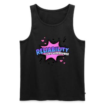 Zuverlässigkeit Ist Meine Superkraft Eigenschaft - Männer Premium Bio Tank Top - Schwarz - Vorne - AI Model Male 178 light (178cm)