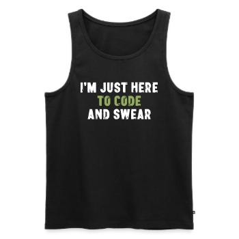 I'm Just Here To Code And Swear Computer Scientist - Men's Premium Organic Tank Top - black - Front - Michal (187cm)