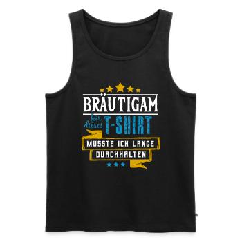 Bräutigam durchhalten Junggesellenabschied JGA - Männer Premium Bio Tank Top - Schwarz - Vorne - Michal (187cm)