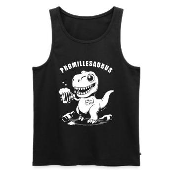 Lustiger betrunkener Dinosaurier: Promillesaurus - Männer Premium Bio Tank Top - Schwarz - Vorne - AI Model Male 178 light (178cm)
