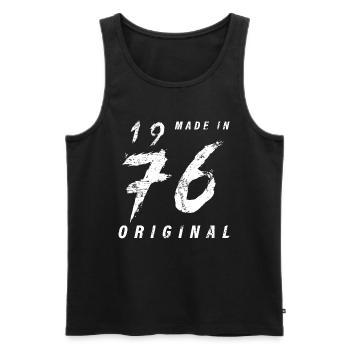 Made In 1976 Original Geburtstag Grunge Distressed - Männer Premium Bio Tank Top - Schwarz - Vorne - Michal (187cm)