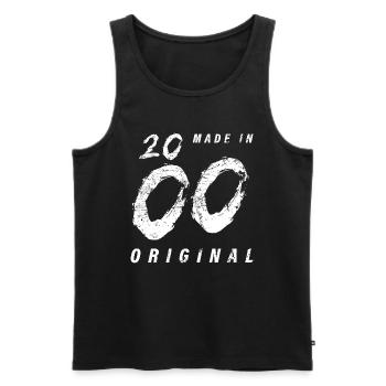 Made In 2000's Original Birthday Grunge Distressed - Men's Premium Organic Tank Top - black - Front - Michal (187cm)