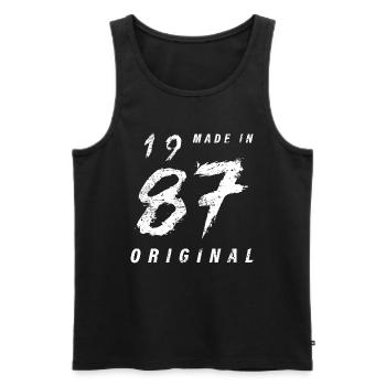 Made In 1987 Original Geburtstag Grunge Distressed - Männer Premium Bio Tank Top - Schwarz - Vorne - Michal (187cm)