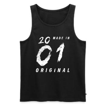 Fabriqué en 2001 Original Anniversaire Grunge en détresse - Débardeur bio Premium Homme - noir - Devant - Michal (187cm)