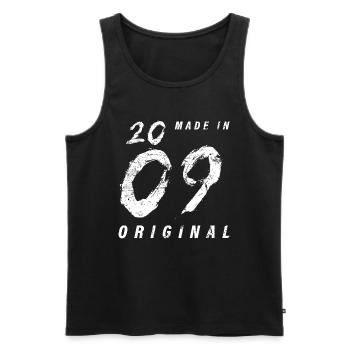 Made In 2009 Original Birthday Grunge Distressed - Men's Premium Organic Tank Top - black - Front - AI Model Male 178 light (178cm)