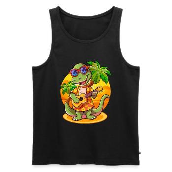Funny Snake Cartoon Summer Beach Sunglasses Guitar - Men's Premium Organic Tank Top - black - Front - Michal (187cm)