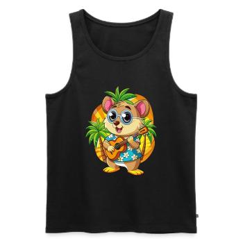 Lunettes de soleil de plage d’été de dessin animé de hamster drôle - Débardeur bio Premium Homme - noir - Devant - Michal (187cm)