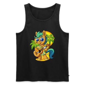 Funny Pony Cartoon Summer Beach Sunglasses Guitar - Men's Premium Organic Tank Top - black - Front - Michal (187cm)