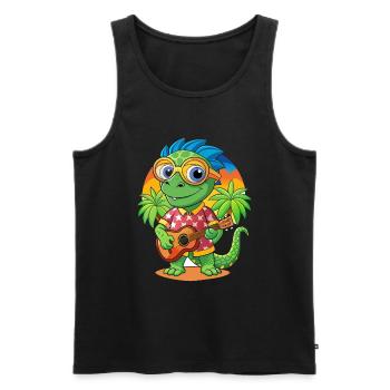 Lustige Chamäleon Cartoon Sommer Strand Sonnenbrille - Männer Premium Bio Tank Top - Schwarz - Vorne - Michal (187cm)