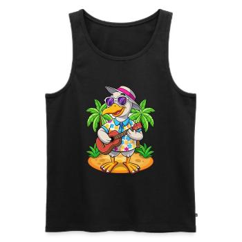 Lustige Gans Sommer Strand Sonnenbrille Hawaiianisch - Männer Premium Bio Tank Top - Schwarz - Vorne - Michal (187cm)