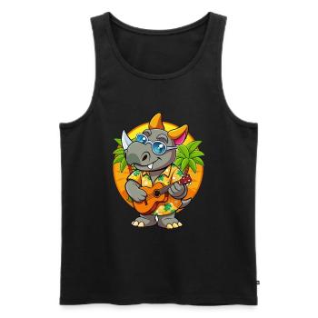 Funny Rhino Summer Beach Sunglasses Hawaiian - Men's Premium Organic Tank Top - black - Front - Michal (187cm)