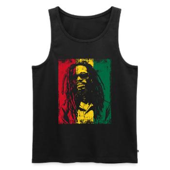 Rastaman Sonnebrille Reggae Ghana Dreadlocks - Männer Premium Bio Tank Top - Schwarz - Vorne - AI Model Male 178 light (178cm)