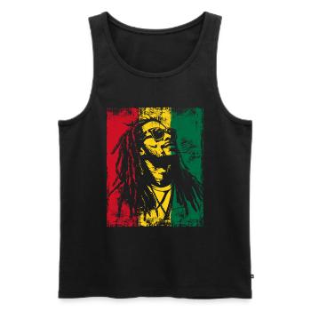 Rastaman Sonnebrille Reggae Dreadlocks Ghana - Männer Premium Bio Tank Top - Schwarz - Vorne - AI Model Male 178 light (178cm)