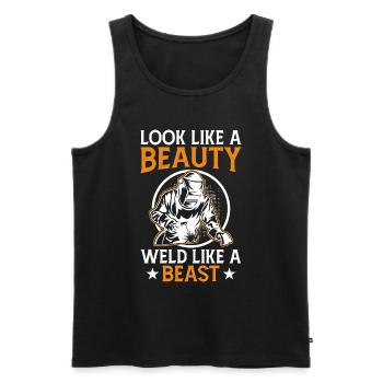 Welder Saying Funny Welding Boilermaker Welder - Men's Premium Organic Tank Top - black - Front - Michal (187cm)