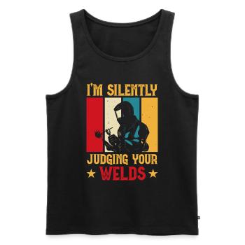 Welder Saying Funny Welding Boilermaker Welder - Men's Premium Organic Tank Top - black - Front - Michal (187cm)
