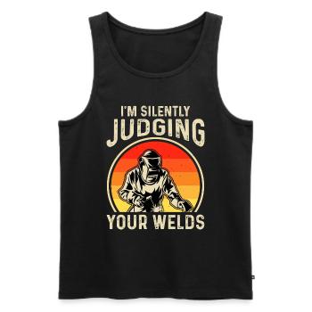Welder Saying Funny Welding Boilermaker Welder - Men's Premium Organic Tank Top - black - Front - Michal (187cm)