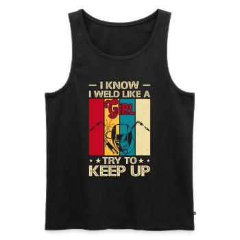 Welder Saying Funny Welding Boilermaker Welder - Men's Premium Organic Tank Top - black - Front - Michal (187cm)