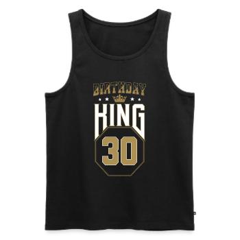 Birthday King 30 Jahre 30. Geburtstag Geschenk - Männer Premium Bio Tank Top - Schwarz - Vorne - Michal (187cm)