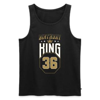 Birthday King 36 Jahre 36. Geburtstag Geschenk - Männer Premium Bio Tank Top - Schwarz - Vorne - Michal (187cm)