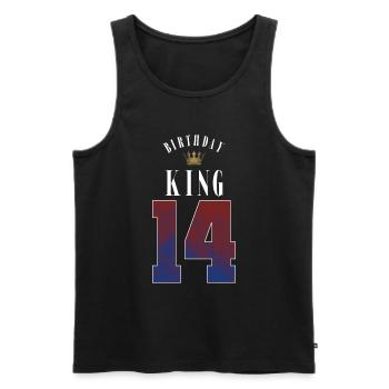 Birthday King 14 Jahre 14. Geburtstag Geschenk - Männer Premium Bio Tank Top - Schwarz - Vorne - Michal (187cm)