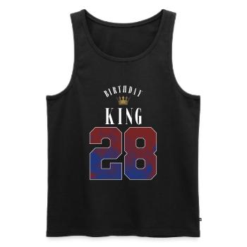 Birthday King 28 Jahre 28. Geburtstag Geschenk - Männer Premium Bio Tank Top - Schwarz - Vorne - Michal (187cm)