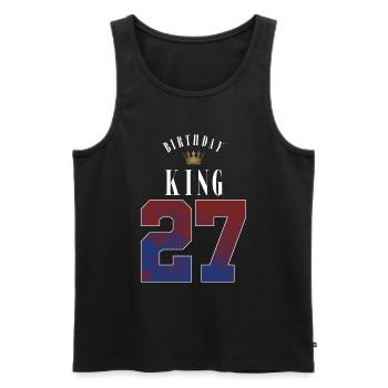Birthday King 27 Years 27th Birthday Gift - Men's Premium Organic Tank Top - black - Front - Michal (187cm)