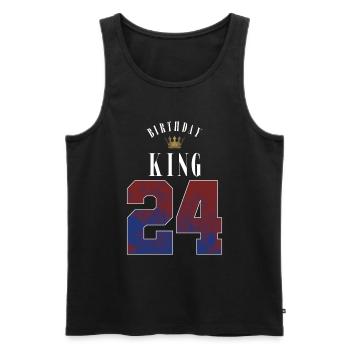 Birthday King 24 Jahre 24. Geburtstag Geschenk - Männer Premium Bio Tank Top - Schwarz - Vorne - Michal (187cm)